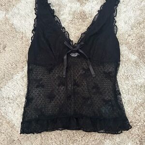 Kimchi Blue Black Lace Top